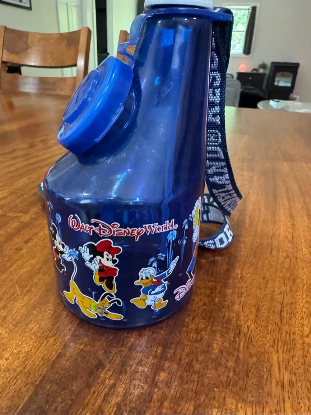 Y2K approx 2006 Walt Disney World Navy Blue Handheld Water Bottle Fan Mister